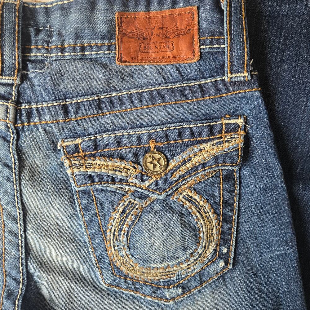 Western Vintage Style Riding Big Star Sophie Boot Cut Blue Women's Jeans 30R - Picture 8 of 11